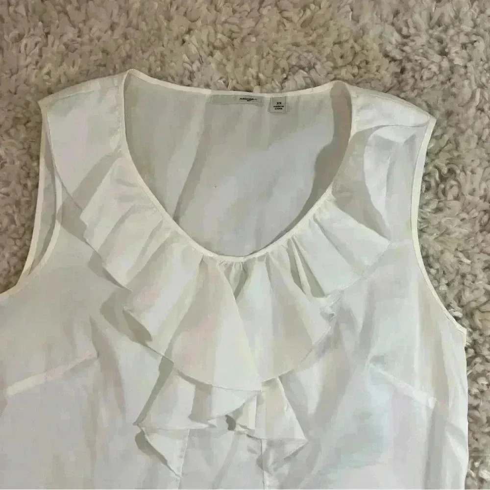 Halogen White Ruffle Top - Size XS - Picture 6 of 13